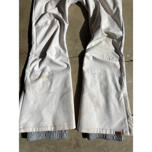 Y2K Roxy XS thrashed stained white ski pants insulated dry flight Winter flared - Picture 3 of 6